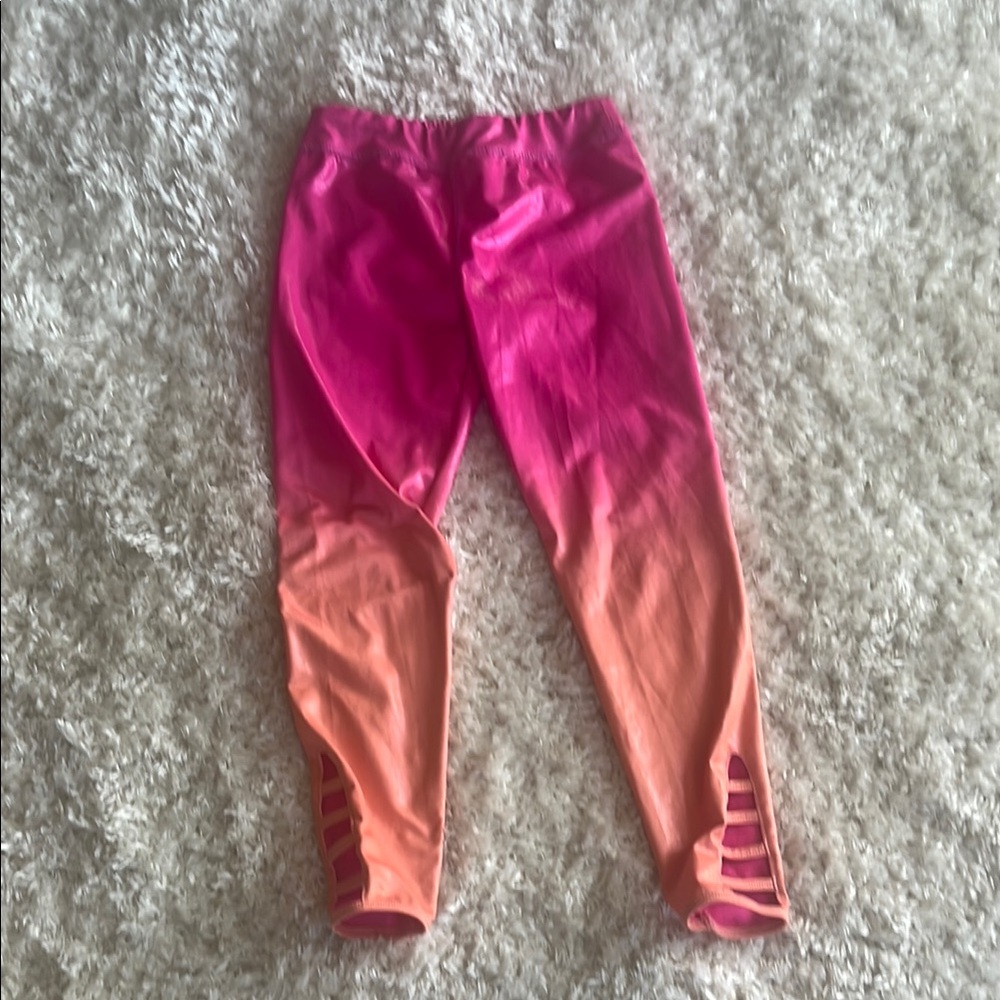 Vibrant Pink and Orange Kids Leggings